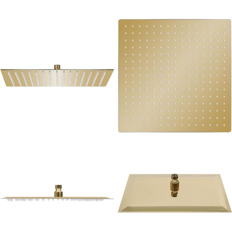 Vidaxl - Pomme de douche pluie Acier inoxydable 40x40 cm Carrée Doré - pomme de douche - pommes de douche - Home & Living - Or