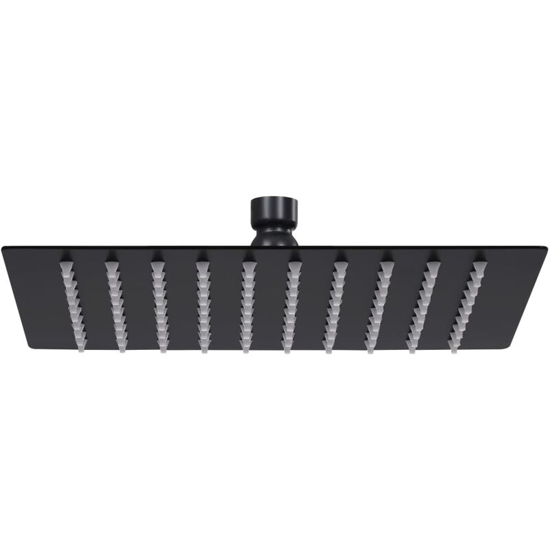 Pomme de douche pluie pulvérisateur pommeau de douche tête de douchette accessoire de salle de bain acier inoxydable 20 x 20 cm carrée noir