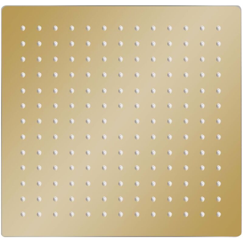Pomme de douche pluie pulvérisateur pommeau de douche tête de douchette accessoire de salle de bain acier inoxydable 30 x 30 cm carrée doré