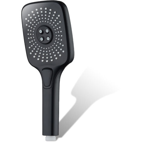 Pomme de douche pressurisée, accessoires de salle de bains, buse d'économie d'eau de pluie haute pression, Spray réglable carré noir