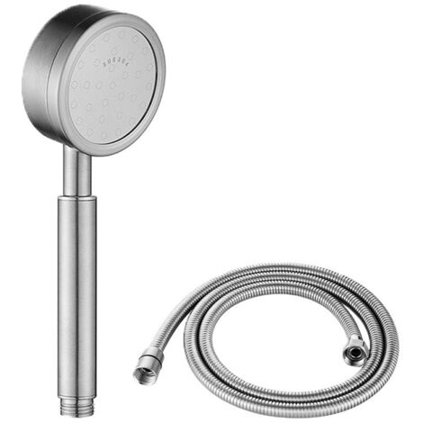 Pomme de douche pressurisée en acier inoxydable pour douche de salle de bain domestique - 1 x douche 304 + 1 x tuyau de 1,5m de long