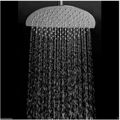 Pomme De Douche Ronde 10'' Bain Effet Pluie Douche Fine Chromée