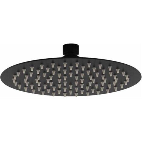 Pomme de douche ronde noire mat Noir mat - Ø 200 mm - Noir mat