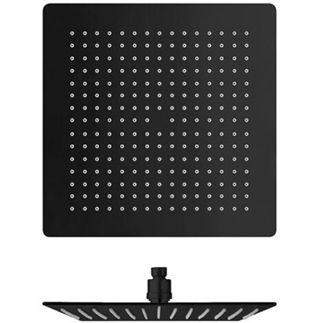 Pomme de douche sandwich inox carrée Chrome Noir Brosse HYDROTHERAPIE - CRISTINA ONDYNA PD96375
