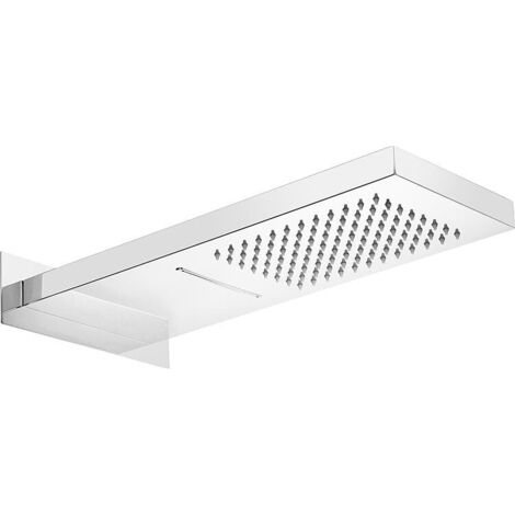 Pomme de douche Zilian inox poli, 500x200mm douche pluie et bec cascade