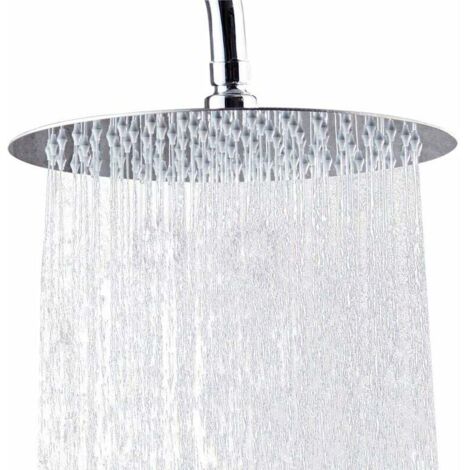Pomme de Douche,10 Pouces Pommeau Douche Rond en Acier Inoxydable 304,25 cm Ultra-Mince Haute Pression jet pluie Tête de Douche Douchette à Anti-calcaire,Chromé