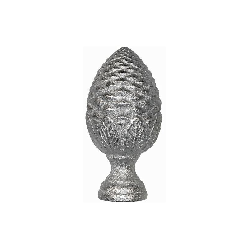 Pomme de pin sur socle - Hauteur 120mm Diamètre 62mm Diamètre de la base 40mm - Aluminium - à visser Deco Fer Forge