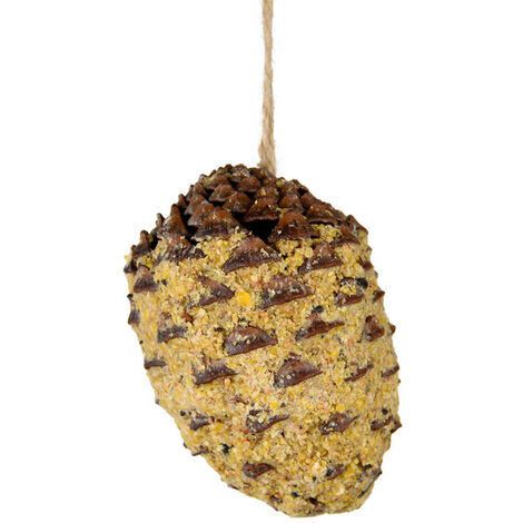 Pomme de pin avec de graines à suspendre. Naturel. Marque : Esschert Design. Réf. : FV-FB906 - Naturel