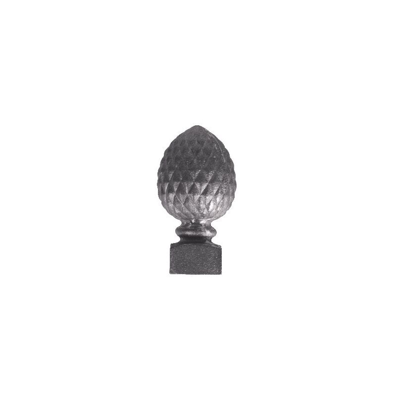 Pomme de pin sur socle - Hauteur 180mm Diamètre 92mm Largeur de la base 60mm - Fonte - à visser Deco Fer Forge