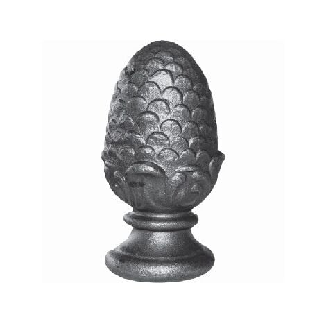 Pomme de pin - Largeur 43mm Hauteur 85mm base de Ø43mm - Fer forgé - À souder - DECO FER FORGE