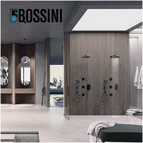 Pomme de tête ø 280 mm en ABS avec rotule et diffuseur noir mat Apice - Bossini I00430073