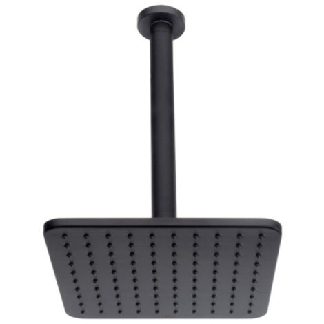 Pomme de tête carrée Cosmo avec bras mural vertical noir mat BLACK & WHITE - BOSSINI H30597G030