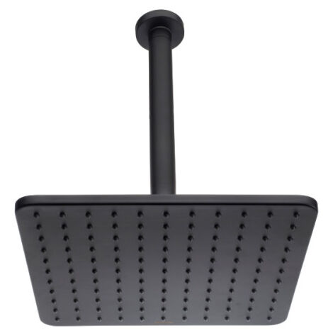 Pomme de tête carrée Cosmo avec bras mural vertical noir mat BLACK & WHITE - BOSSINI H30598G073