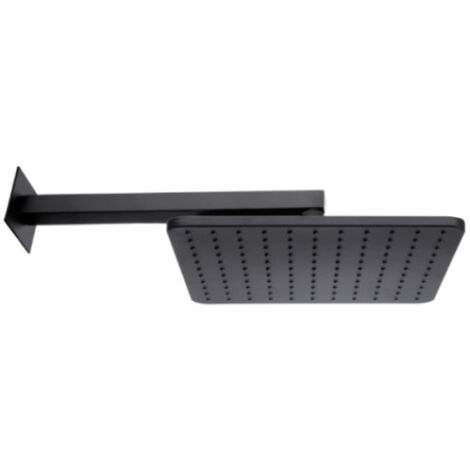 Pomme de tête Cosmo 280mm avec bras de fixation mural noir mat BLACK & WHITE - BOSSINI H69598H073