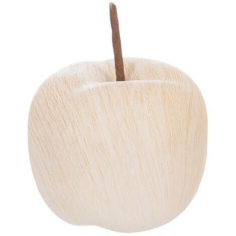 Pomme en Céramique Effet "Bois" 9cm Beige