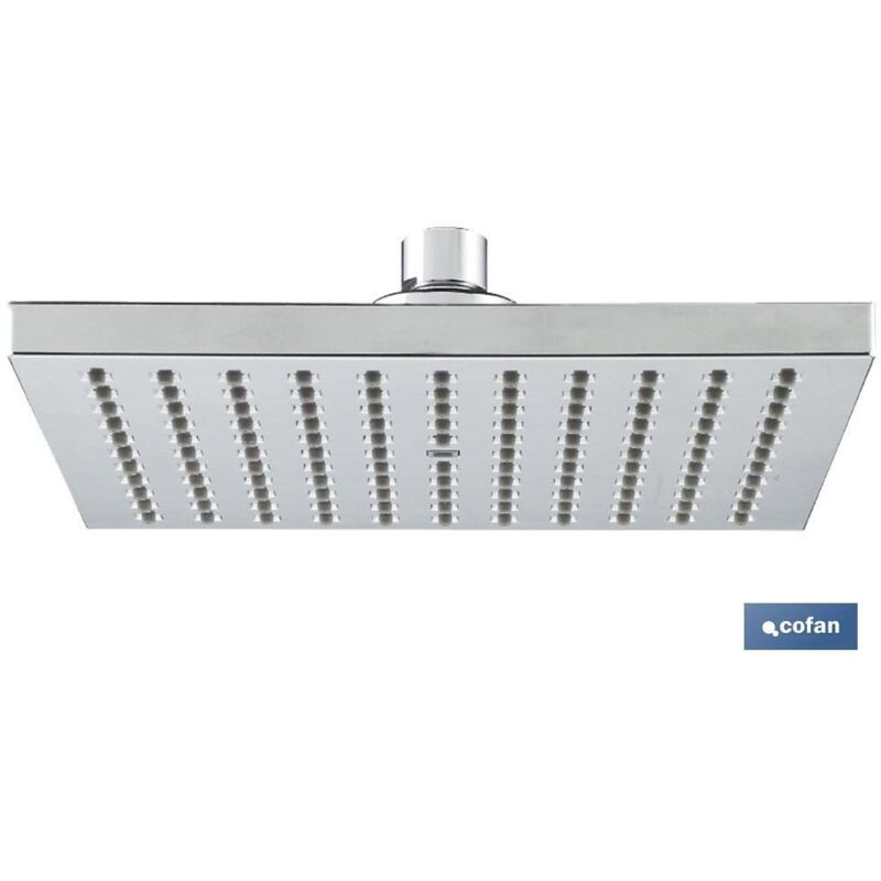 Cofan - Pommeau de douche carré en laiton 20 cm
