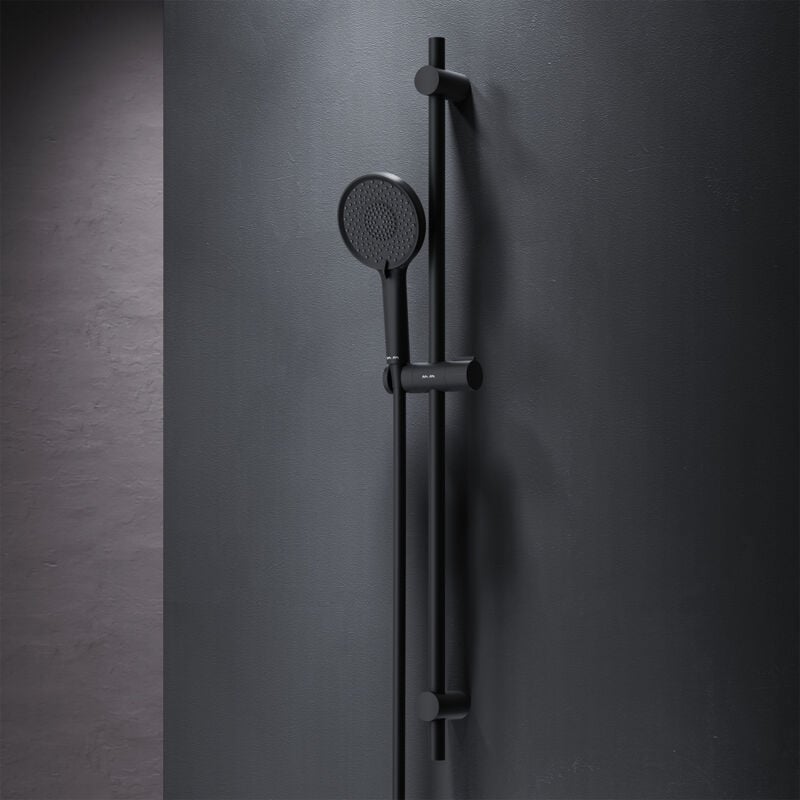 Am.pm - Pommeau de douche 3 jets, flexible et barre, Noir F01XA022 X-Joy