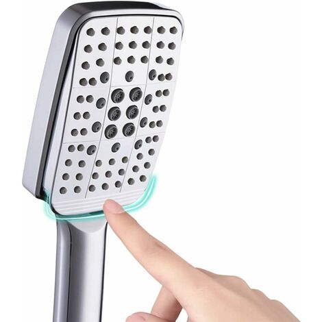 Pommeau de douche 6 jets Douchette haute pression Silicone écologique universel pour bains et spas Douchette entièrement chromée