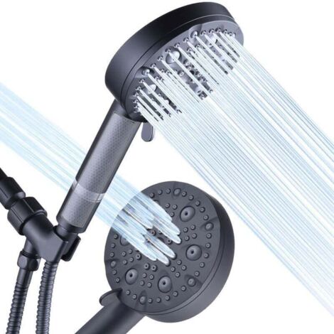 Pommeau de douche à 10 jets, pommeau de douche de salle de bain, pistolet de douche à main, pommeau de douche filtrant l'eau, avec flexible d'arrosage