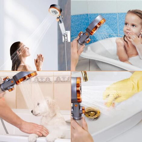 Pommeau de douche à 3 jets double face avec filtre en coton PP