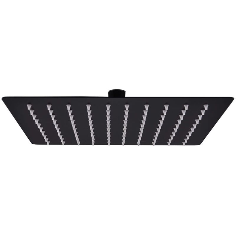 Pommeau de douche à effet de pluie, pomme de douche carrée en acier inoxydable, pomme de douche, 10 pouces, noir