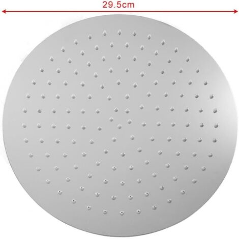 Pommeau de douche à effet pluie 12 pouces Pommeau de douche de plafond rond avec buse anticalcaire Pommeau de douche universel haute pression en acier inoxydable 304 Filetage facile à installer (30 cm