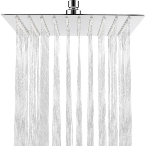 Pommeau de douche à effet pluie carré, pommeau de douche à jet supérieur de 8 pouces, pommeau de douche de salle de bain ultra fin et puissant à haute pression en acier inoxydable 304