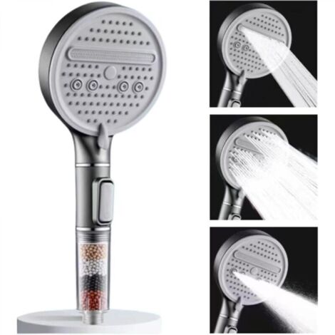 Pommeau de douche à filtre à grand panneau pour salle de bain et usage domestique (gris foncé)