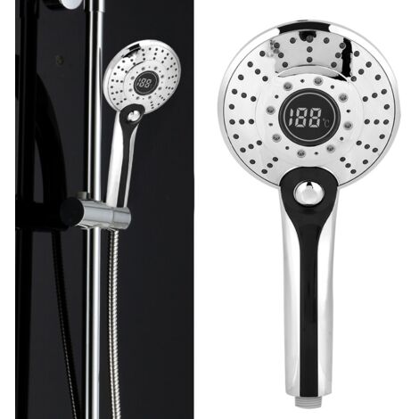 Pommeau de douche à main à affichage numérique avec contrôle de température à 3 couleurs, lumière LED, 3 modes de pulvérisation