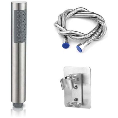 Pommeau de douche à main avec flexible en acier inoxydable de 2 m et support. ensemble de douche de salle de bain 3 pièces