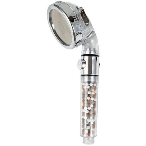 Pommeau de Douche à Main Filtré avec Interrupteur ON/OFF, Pommeau de Douche Haute Pression à 3 Réglages de Pulvérisation pour Eau Dure/Peau et Cheveux Secs