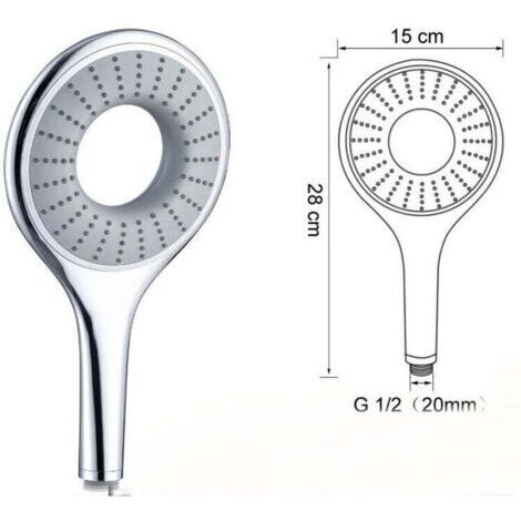 Pommeau de douche amovible, pommeau de douche chromé argenté, robinet de salle de bain