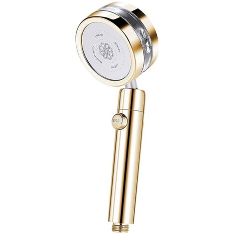 Pommeau de douche amovible Turbo avec jet rotatif à 360° et filtre pour salle de bain, doré - AquaForge