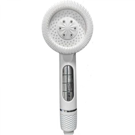 Pommeau de douche anticalcaire, économe en eau, haute pression, avec fonction filtre, 3+1 modes de jet, fonction massage économe en eau, arrêt instantané, pommeau de douche portable avec filtre, blanc