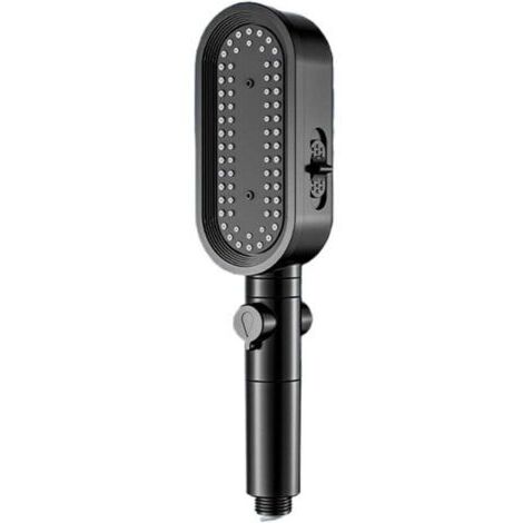 Pommeau de Douche avec Bouton d'arrêt, pommeau de Douche à Haute Pression, Cartouche filtrante intégrée, Accessoires de Salle de Bains, 3 Modes Douchette à Main(Black)