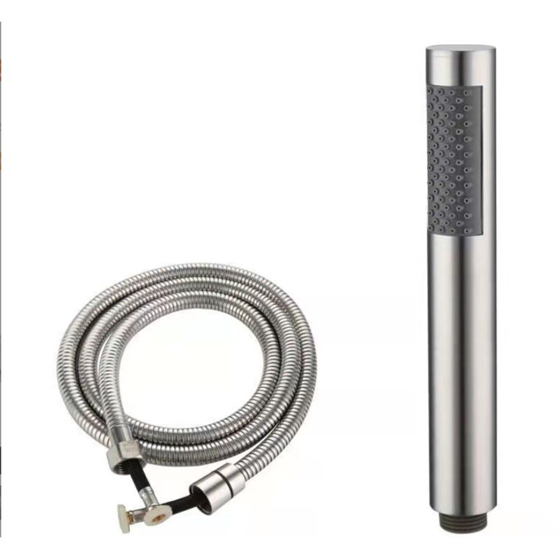 Ahlsen - Pommeau de douche brossé en acier inoxydable 304, pommeau de douche à main résistant aux chutes avec tuyau, argent