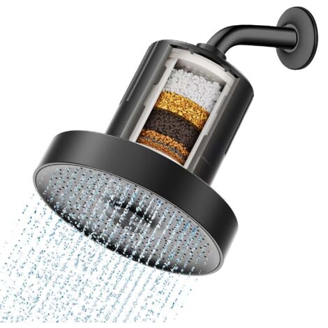 Pommeau de Douche Brumisant Pressurisé – Fixation Murale, Design Rond Élégant