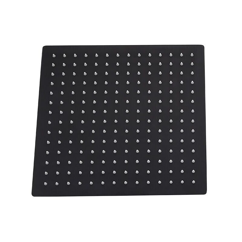 ZVD - Tête de Douche Noire Carrée 3030cm Acier inoxydable - Pommeau de douche Type Universel