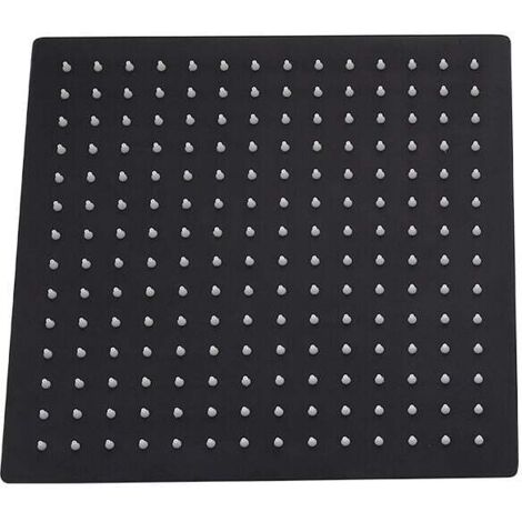 Pommeau de douche Carré 3030cm Tête de Douche Noire Acier inoxydable Type Universel