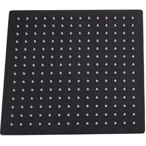 Pommeau de douche Carré 3030cm Tête de Douche Noire Acier inoxydable Type Universel