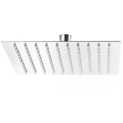 Pommeau de douche Carré 40x40 Tête de douche Jet Effet pluie Rainshower Acier inoxydable