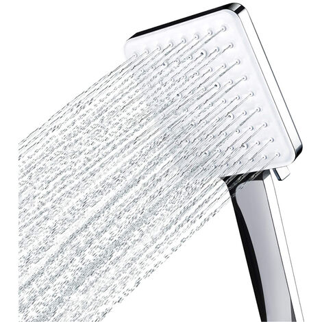 Pommeau de Douche Carré Douchette à Main avec 6 Modes Haute Pression Chromés