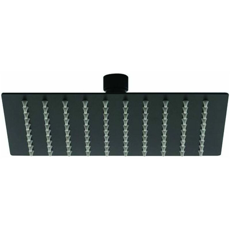 Pommeau de douche carré noir mat - Q 200 x 200