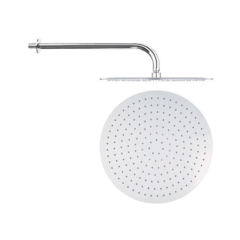 Pomme de douche de 20 cm avec 25 bras de douche en acier inoxydable