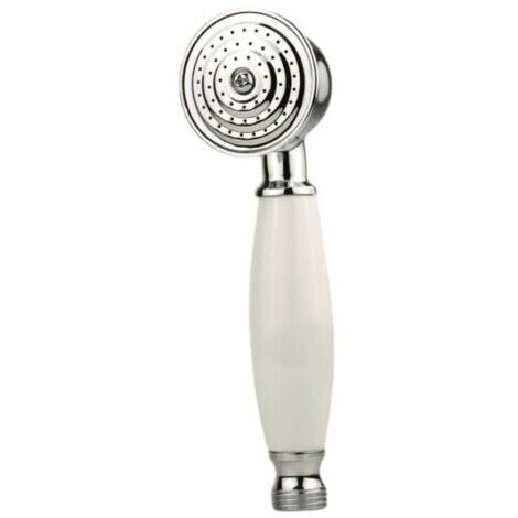 Pommeau de douche de salle de bain complet pommeau de douche anti-calcaire avec poignée en céramique blanche pommeau de douche argenté