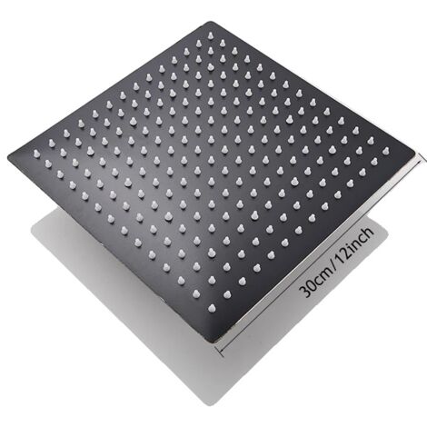 Pommeau de douche, design ultra fin, construction en acier inoxydable, noir mat 12