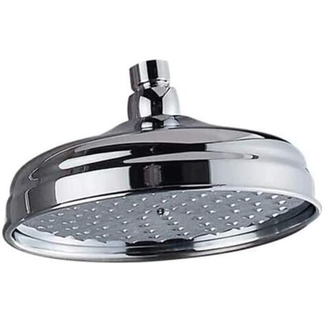 Pommeau de douche, diamètre 20 cm (8 po), pommeau de douche fixe haute pression avec pommeau de douche à angle réglable, pommeau de douche à effet pluie, argent