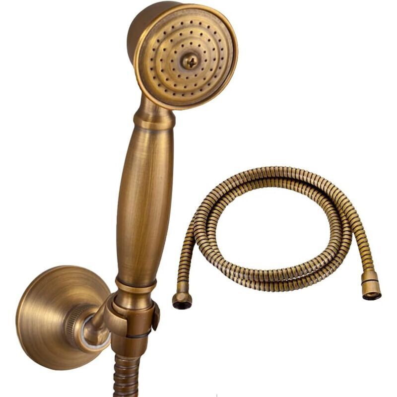 Tuserxln - Pommeau de douche douchette en laiton massif + flexible de douche 1,5 m