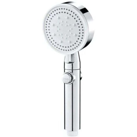 Pommeau de douche économie d'eau argent 5 modes réglable douche haute pression une touche arrêt massage de l'eau douche écologique salle de bain accessoire