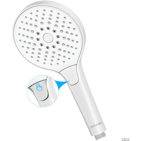 CENTIFREE Pommeau de Douche économie d'eau, Douchette à main 3 jet Pommeau de Douche économie d'eau, Douchette à main 3 jet Matte White